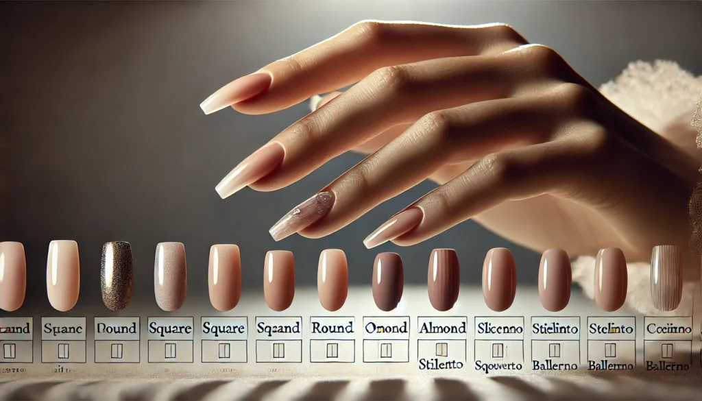 all types of nail shapes list with pictures